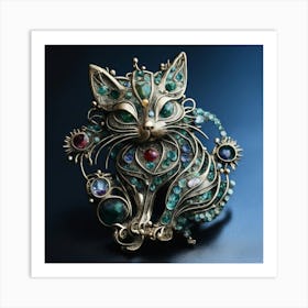 Cat Brooch 1 Art Print