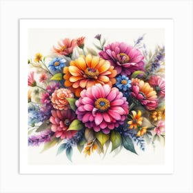 Bouquet Of Flowers Art Print