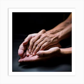 Two Hands Holding Hands Art Print