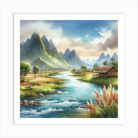 Chinese Landscape Painting Art Print