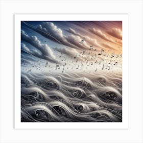 Music Notes In The Sky 1 Art Print