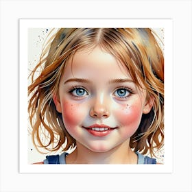 Portrait Of A Little Girl Art Print