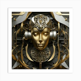 Golden Head Of A Woman Art Print