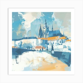 A Prague Castle Expressive Strokes Illustration 1720468544 3 Art Print