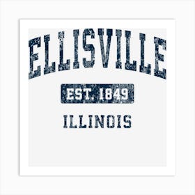 Ellisville Illinois Il Vintage Athletic Sports Design Poster