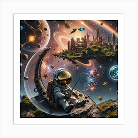 Astronaut In Space Art Print