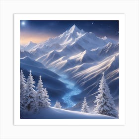 Snowy Mountains 21 Art Print