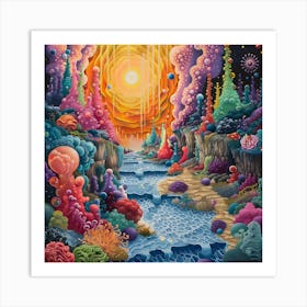 Colorful Dreamscape, Pop Surrealism, Lowbrow 1 Art Print