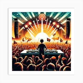 Dj At A Concert 2 Art Print