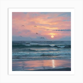 Sunset At The Beach 44 Art Print