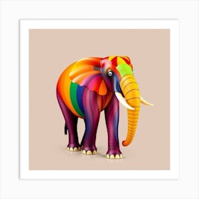 Rainbow Elephant 4 Art Print