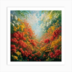 Blooming Radiance A Vibrant Field Of Flowers (4) Art Print