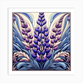 Purple blue lupine 1 Art Print