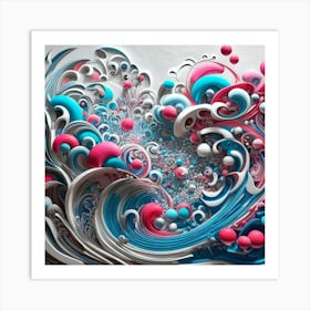 3d Waves Art Art Print