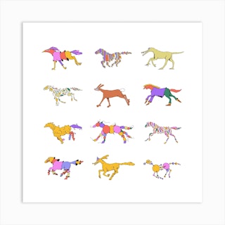 Twelve Horses Art Print