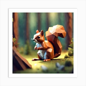 Polygonal Squirrel Art Print