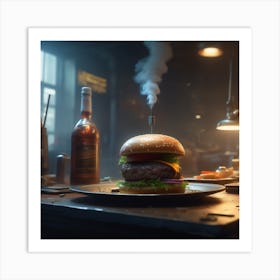 Burger Advertisement Art Print