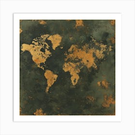 World Map Art 25 Art Print