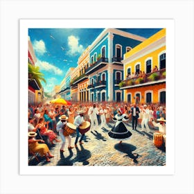 Old San Juan - Street Scene Art Print