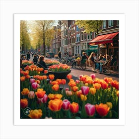 Amsterdam Tulips Art Print