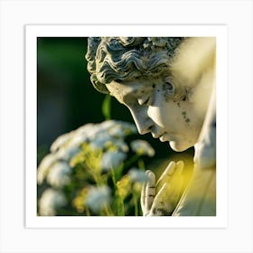 Statue Of A Woman Praying Art Print