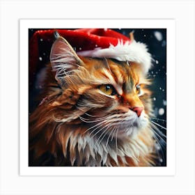 Watercolor Santa Claws Studio Photography Complex Details High Detail Art Print