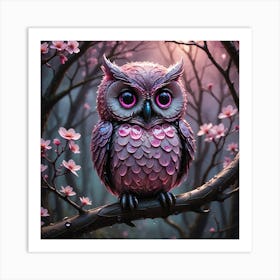 Pink Owl 5 Art Print