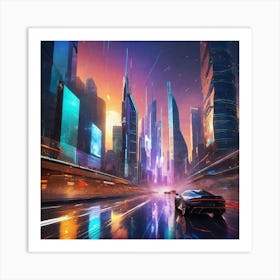 Futuristic City 84 Art Print