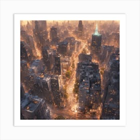 593494 A Picture Of A Busy City From A High Angle Highlig Xl 1024 V1 0 Art Print