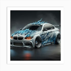 Bmw M3 Flames Art Print