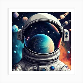 Astronaut In Space Art Print