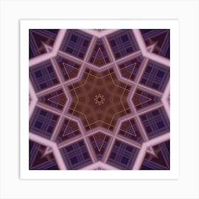 Purple Star Abstraction From Lines Art Print