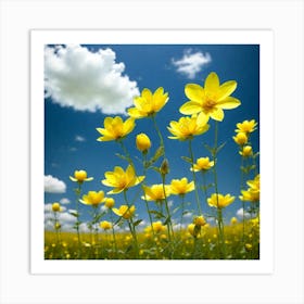 Field Of Yellow Flowers 7 Art Print