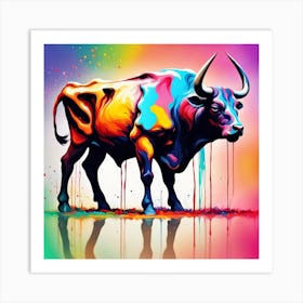 Taurus Bull Paint Art Print