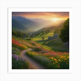 Sunset In the Valley 2 Art Print