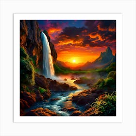 Silent in the sunset Art Print