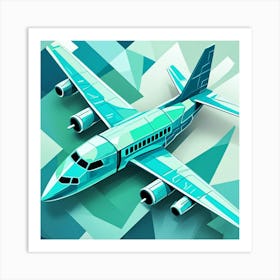 Futuristic Jet Airliner Cubism Style Art Print