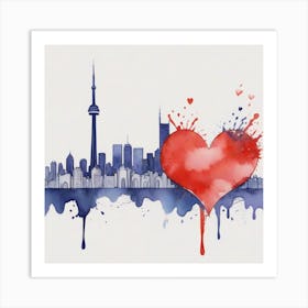 Toronto Skyline Heart Art Print