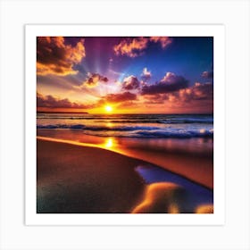 Sunset On The Beach 341 Art Print