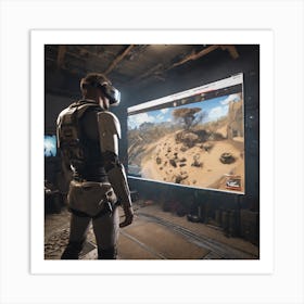 Soldier In A Video Game Art Print