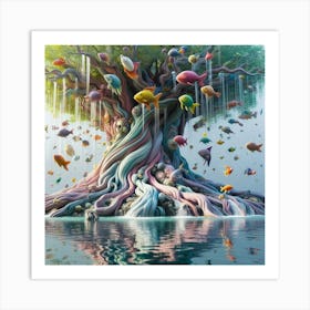 Fish Tree Art Print