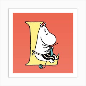 Moomin Collection Alphabet Letter L Art Print