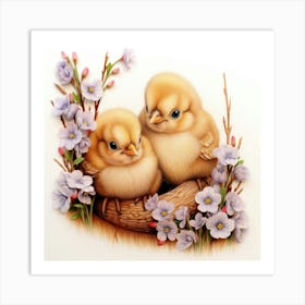 Chicks In A Nest Art Print