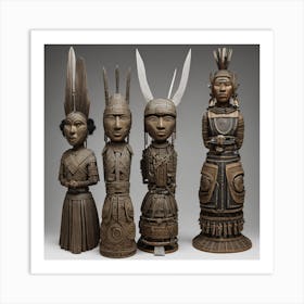 Four Indian Figurines Art Print