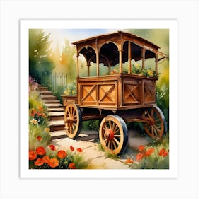 Carriage In The Garden Art Print