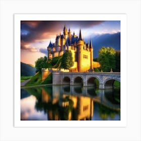 Castle At Sunset 1 Art Print