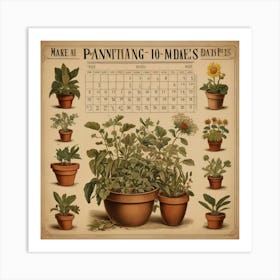Default Vintage Make A Calendar Of Planting Dates Aesthetic 0 Art Print