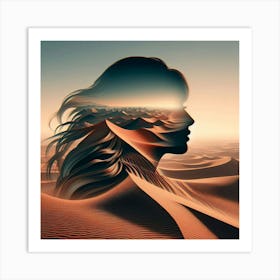 Portrait Of A Woman In The Desert 4 Art Print