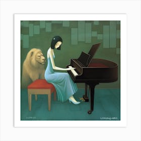 Woman Playing The Piano Art Print
