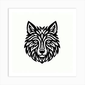 Tribal Wolf Head 2 Art Print